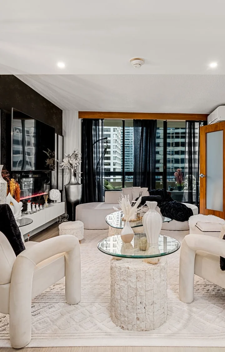 Styled lounge with coordinated furnishings